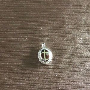 Rhinestone silver oval locket